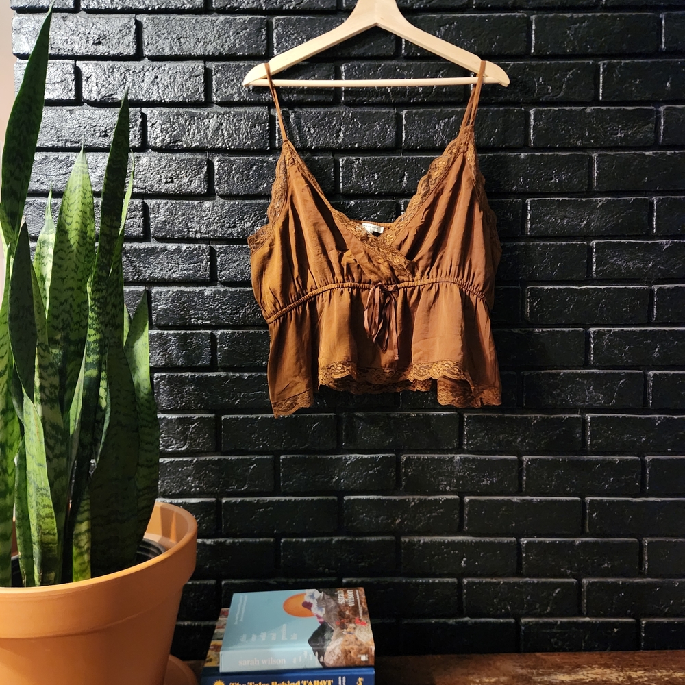 American Eagle Brown Lace Camisole